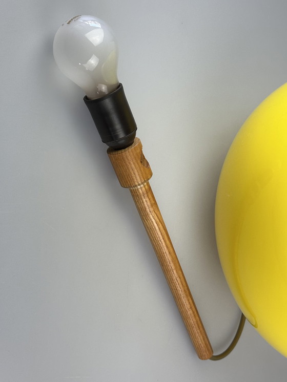 Image 1 of Lampada da soffitto in teak degli anni '60/'70 di Uno &amp; Östen Kristiansson per Luxus Sweden