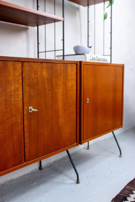 Image 1 of Vintage teak string shelf sideboard highboard 60s