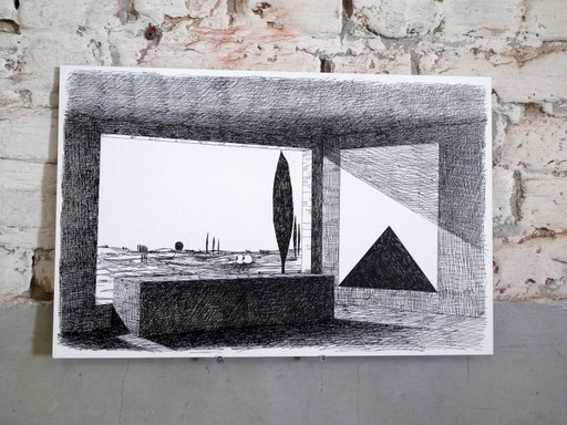 François Trocquet, Compositie, 2010, Zeefdruk op Aluminium