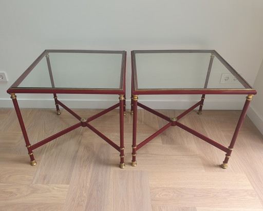 Paire de tables d'appoint vintage de style Hollywood Regency – Maison Jansen (années 1970)