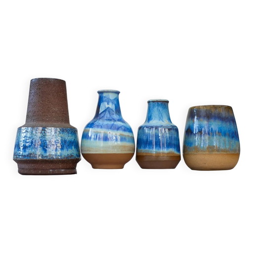 Mid-century modern art pottery vases by Michael Andersen, 1960s, set of 4