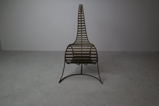 Image 1 of Set of three sculptural iron chairs, in the style of André Dubreuil