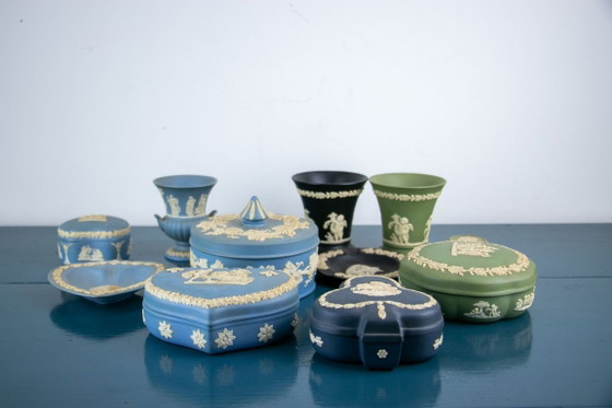 Set Wedgwood Jasperware di 10, blu, verde e nero, Oggetti decorativi, Ceramica (foto 4 di 6)