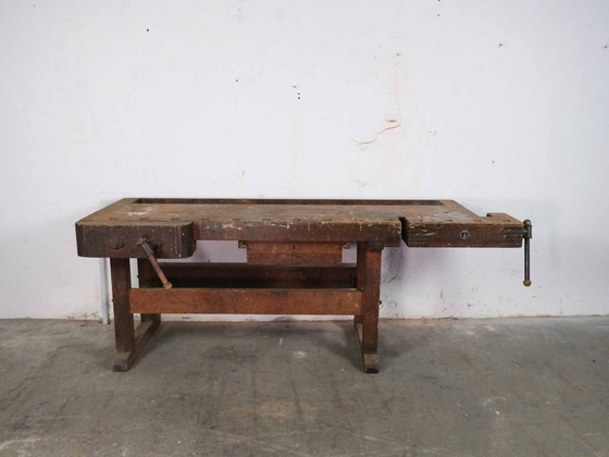 Image 1 of Vintage industriële werkbank, ladekast, dressoir