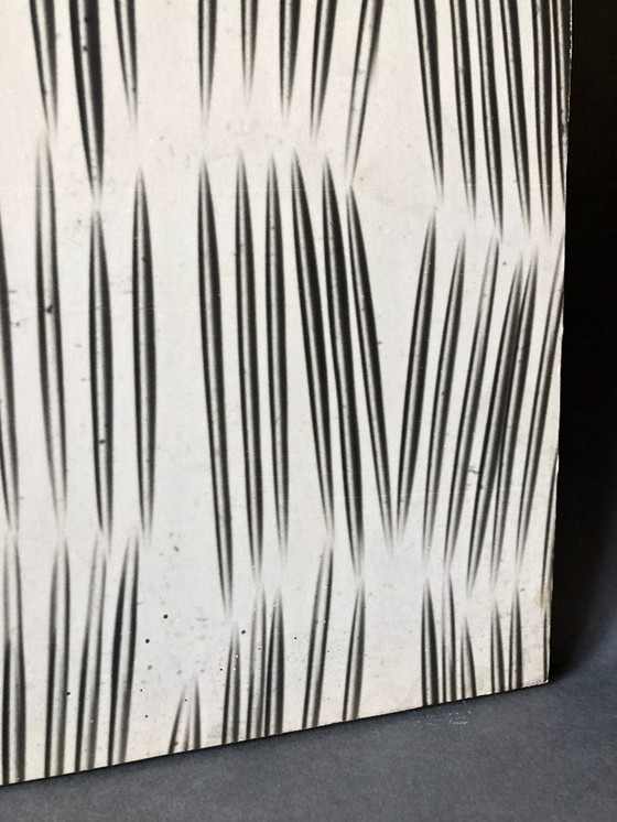 Image 1 of Set of 2 vintage wooden panels with print patterns 1960s / 1970s