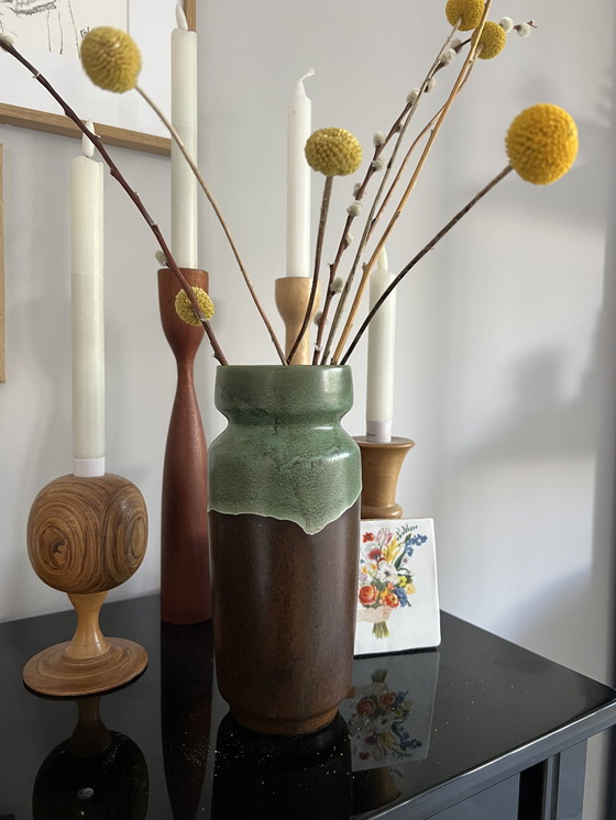 Image 1 of Vaso Germania Ovest 30418 vintage verde marrone