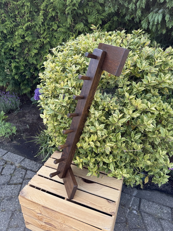 Image 1 of Vintage Holz Kleiderständer Brutalist Style