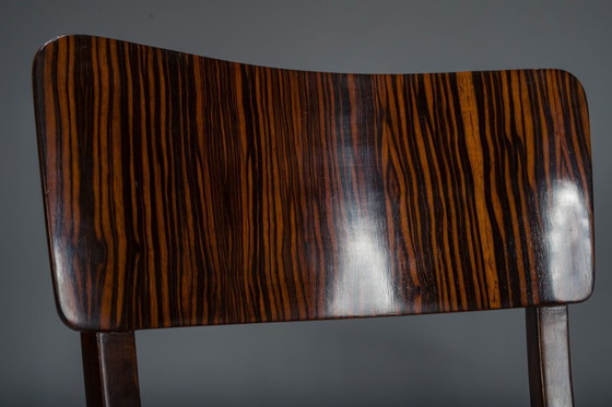 Image 1 of Art Deco Makassar Esszimmerstühle, 1930er Jahre, Satz von 4