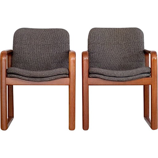 Coppia di poltrone vintage in tessuto scandinavo, anni '70