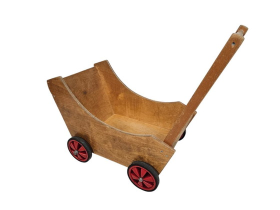 Image 1 of Dutch design - ADO - Wooden toys - Ko Verzuu - Stroller - 'De Stijl' - Gerrit Rietveld inspired - 70's