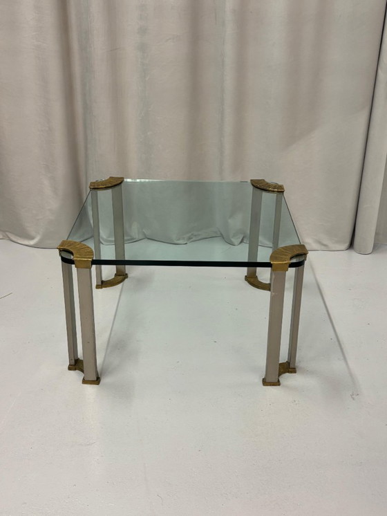 Image 1 of Tavolino da caffè vintage in bronzo e vetro di Peter Ghyczy, Germania anni '70