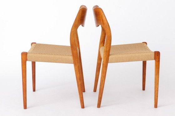 Image 1 of Set of 6 Niels Otto Møller Model 71 Dining Chairs, 1960s, Danish Mid Century Teak Chairs with Danish Cord Seats, Scandinavian De