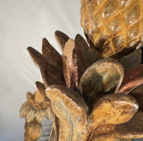 Image 1 of Kronleuchter aus geschnitztem Holz im Hollywood-Regency-Stil der 70er