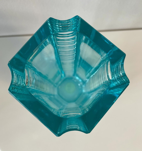 Image 1 of Seltene Beryl Kunstglas Vase von Milos Philip für Skrdlovice