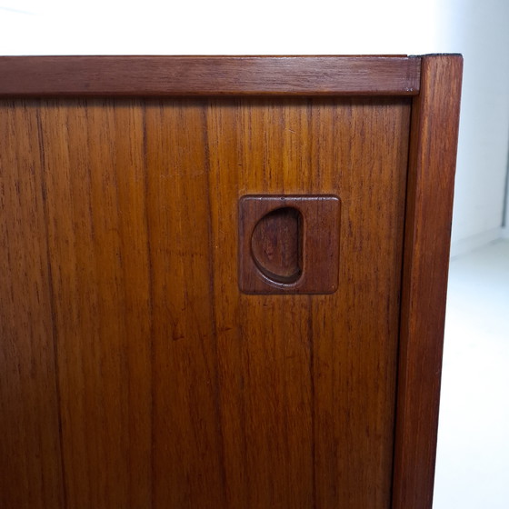 Image 1 of Vintage Danish design sideboard teak sliding doors 1970s