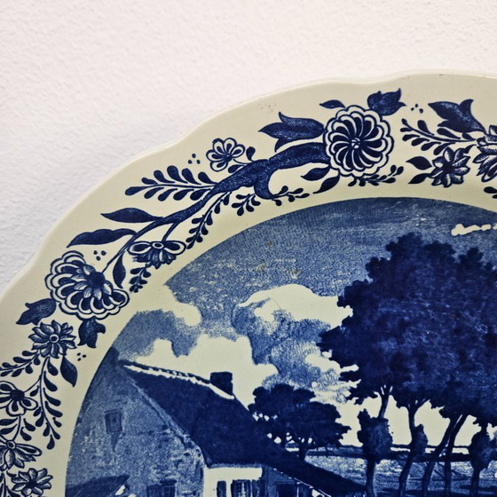 Image 1 of Grande piatto decorativo da parete in porcellana di Delft. Piatto da parete in porcellana di Delft Boch