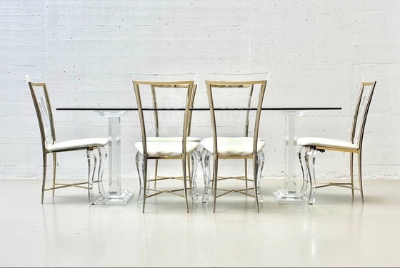 Image 1 of Rare ensemble: table by FABIANART and 6 chairs by Vereinigte Werkstätten, 1980s