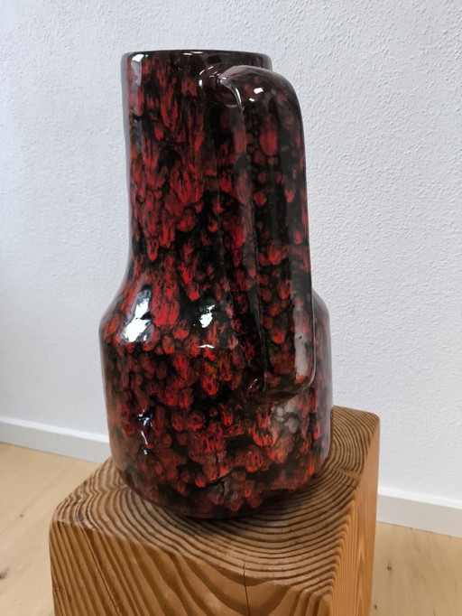 Scheurich Vase 408-40 W.Germany Fat Lava rot schwarz Vintage 70er