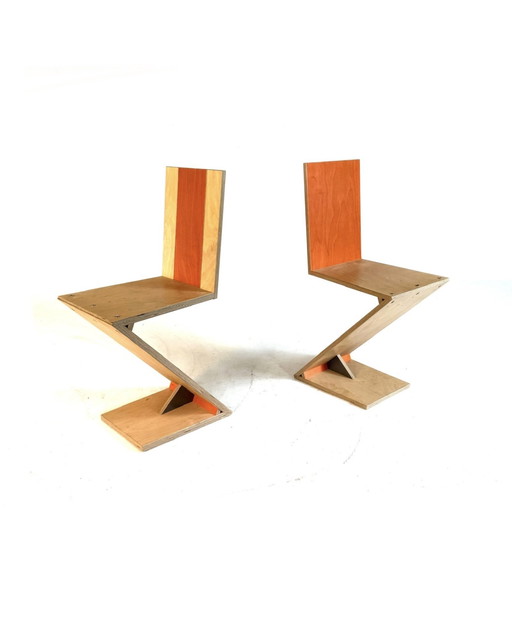 Set di 2 sedie vintage Zig Zag anni '90