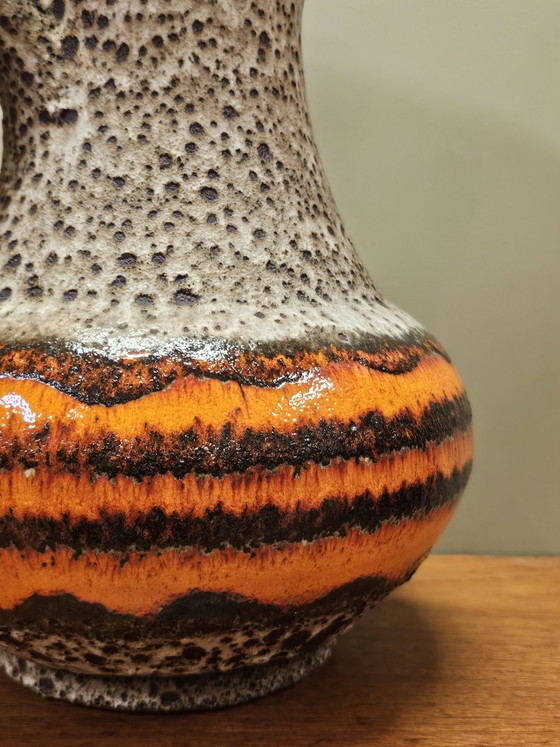 Ü-keramiek Orange West Germany Vintage Handled Vase, Ceramic, Brown (photo 8 of 12)