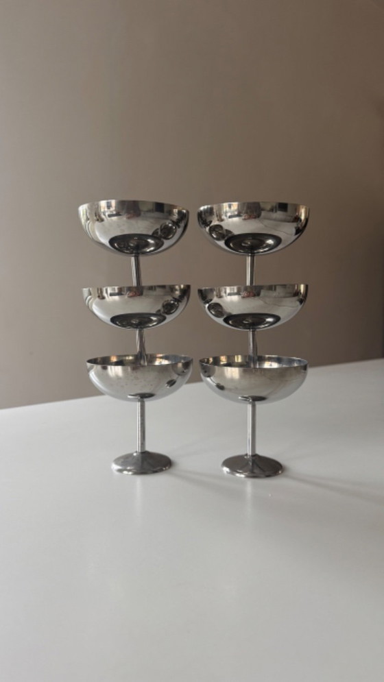 Image 1 of 6x roestvrijstalen coupés