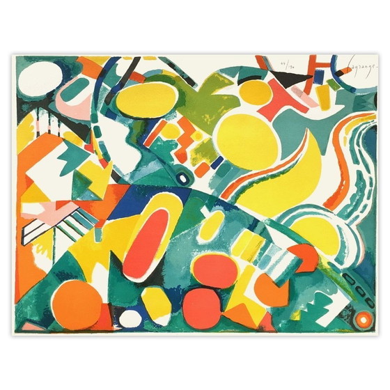 Jacques Lagrange Lithographie Signée Paysage Abstrait 1974 – Lithographies et sérigraphies, Paper (photo 5 of 5)