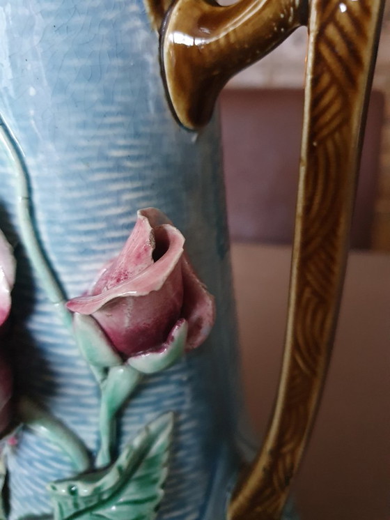 Image 1 of Art Nouveau vase ca. 1900 - relief rose - 27 cm