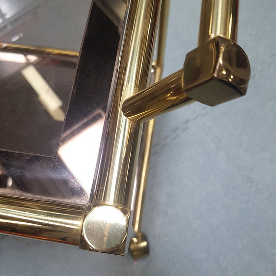 Image 1 of Barkar uit Mid Century van messing en getint glas