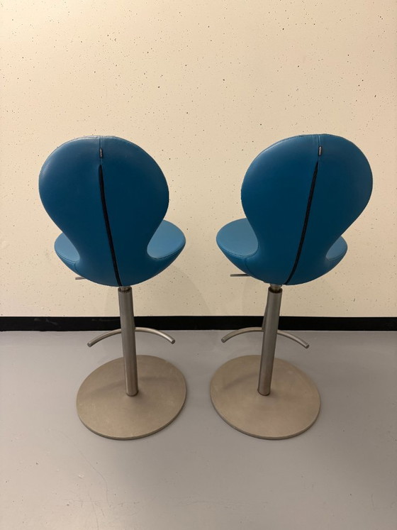 2x Varier Eight (Stokke) Bar Krukken – Varièr, Barkrukken, Leather, Metal (photo 5 of 7)