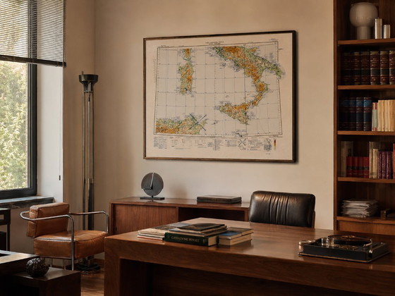 Image 1 of Pair of Italian Military Aeronautical Maps from 1962, North and South Sheets, Large Vintage Geographical Maps
