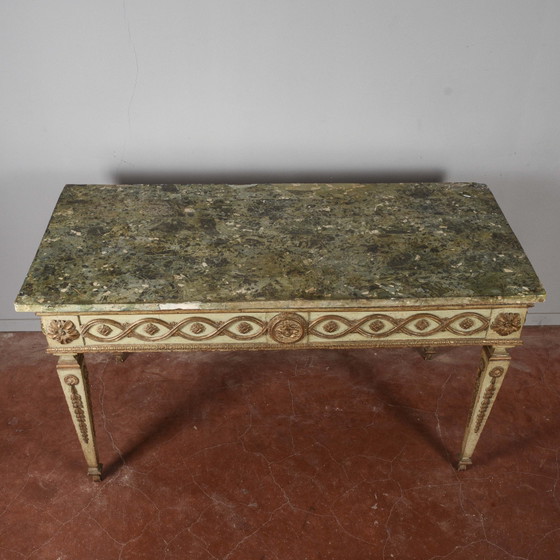 Louis XIV Lacquered Wood Console Writing Desk, 17th Century, Scagliola Top, Multi Color, Barok (photo 22 of 33)