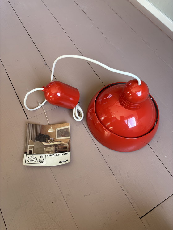 Image 1 of Vintage Osram hanglamp rood 