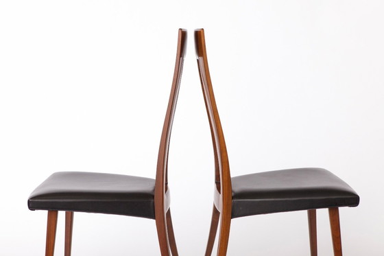 Image 1 of Set di 4 sedie da pranzo tedesche vintage, anni '60, Ernst Martin Dettinger per Veil, pelle