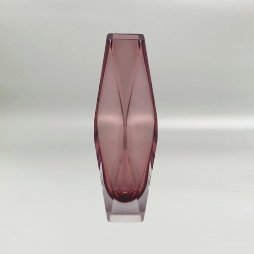 1960s Flavio Poli for Seguso Sommerso Murano Glass Vase. Made in italy