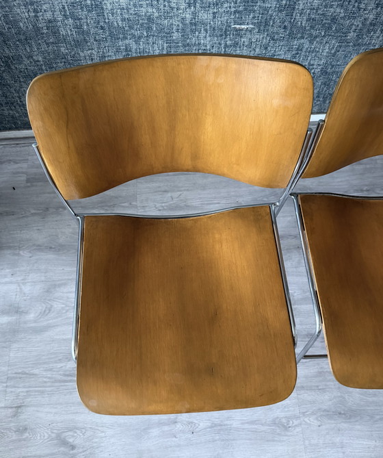 Image 1 of Set aus 4 HOWE 40/4 Stühlen – David Rowland – Bugholz und Stahl