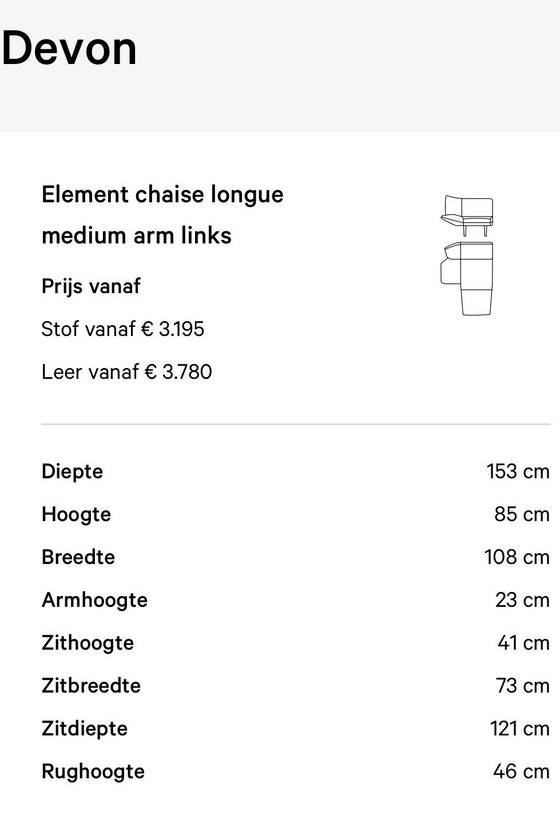 Image 1 of Leolux Devon 2,5 pl chaise longue (L) en cuero