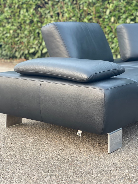 Image 1 of Divano angolare in vera pelle nera Montel