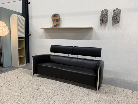Canapé 3 places Leolux Goncharov en cuir noir – Canapés 3 places, Leather (photo 10 of 12)