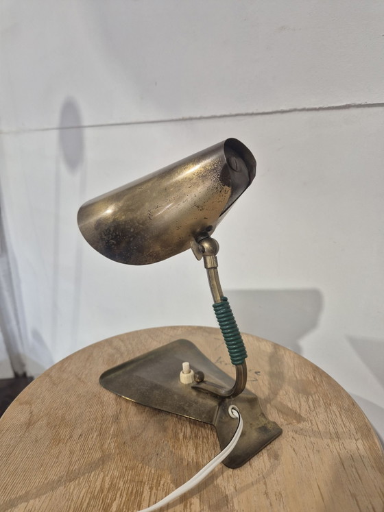 Vintage 50s brass bedside table lamp, Gold (photo 7 of 7)