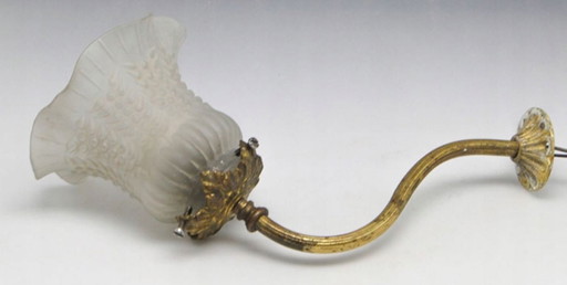 Rococco Style Wall Lamp, 1950s – wandlampen, Glass, Brass