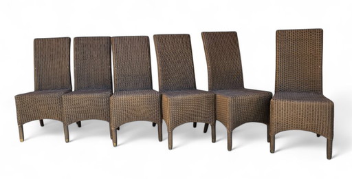 Set of 6 vintage Lloyd Loom chairs
