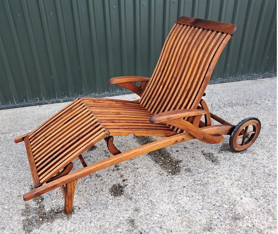 Image 1 of Barkers Traditionals teak lounger with Pandi mattress cushion