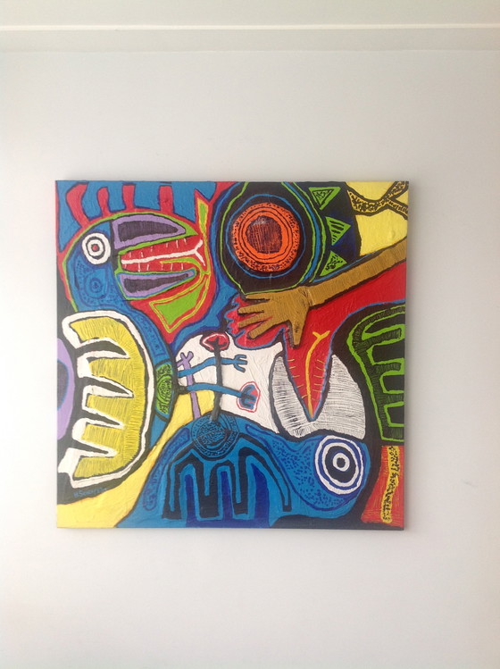 Image 1 of Harold Scheffer " Paradise " 100x100 cm