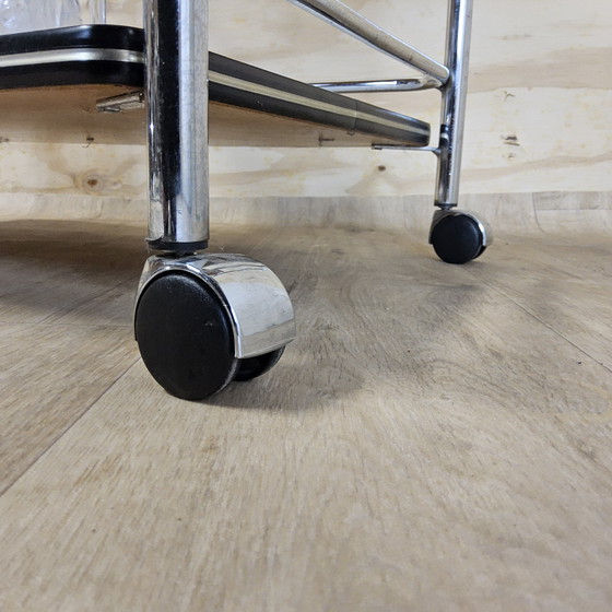 Image 1 of Carrello di servizio vintage / carrello bar / carrello bevande / carrello cromato / formica (anni '80 / '80)