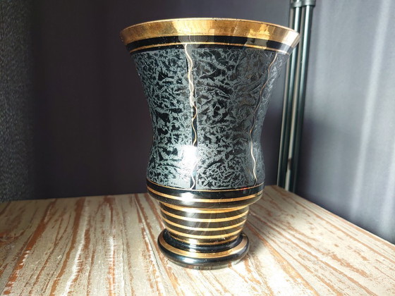 Image 1 of Art Deco hyalite vase De Rupel Boom glass factory