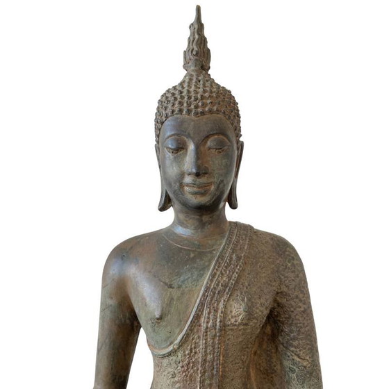 Estatua antigua de Buda tailandés en bronce – estilo Ayutthaya, siglos XVIII–XIX lote 173 – Esculturas (photo 9 of 10)