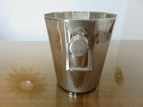 Image 1 of Art deco verzilverde metalen ijsblokjesemmer "argit" Frankrijk, jaren '30-40