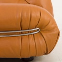 Soriana Sofa van Afra en Tobia Scarpa voor Cassina in volledig natuurlijk aniline cognac leer, Italië, 1970