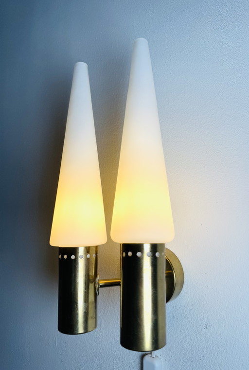 BRASS COLOURED DOUBLE WALL LAMP BY HANS-AGNE JAKOBSSON FOR MARKARYD, SWEDEN, 1960s