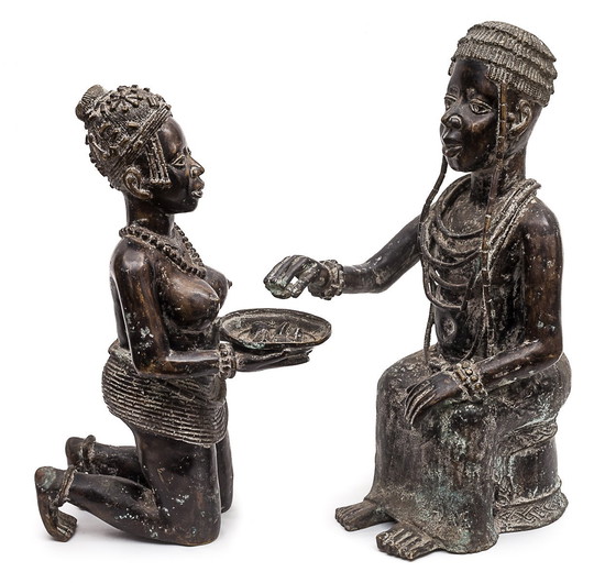 Image 1 of Bronze "L'Offrande De Cauris", Benin, 1950